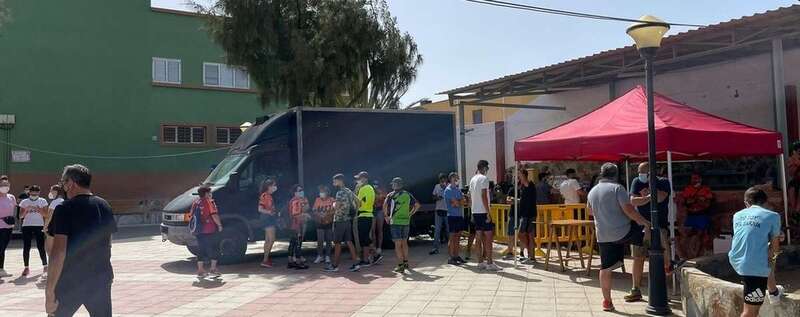 Preparativos de la prueba en la plaza de La Majadilla el pasado sábado/TA.